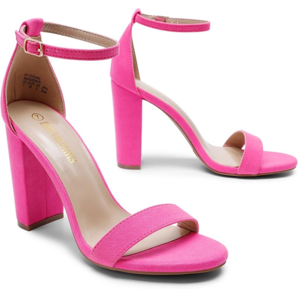 Dream Pairs Pink suede 4” heels